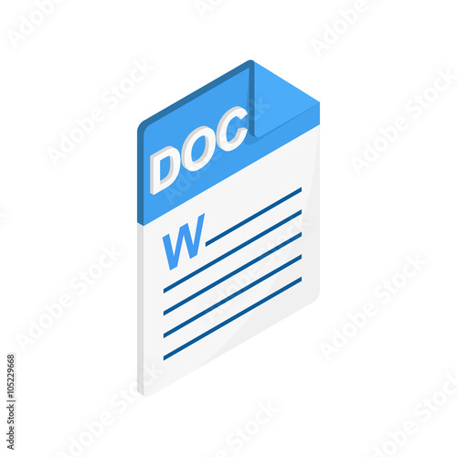 DOC icon, isometric 3d style 