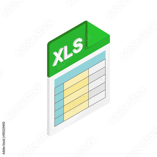 Obraz na płótnie XLS icon, isometric 3d style