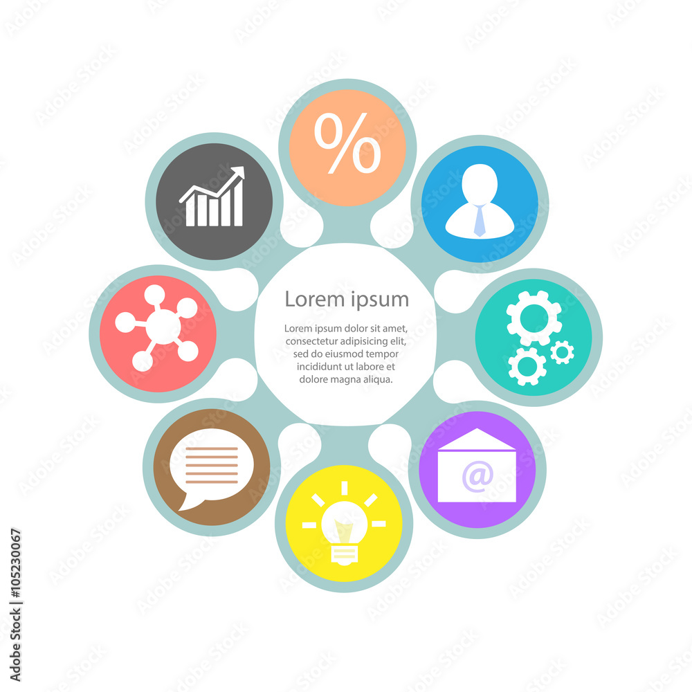 Naklejka premium Infographic design template and marketing icons