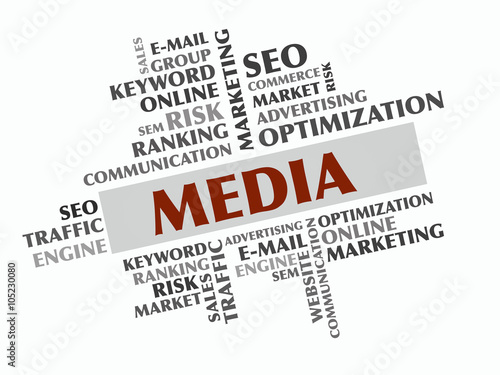 Media word cloud, Business concept