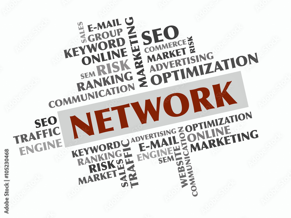 Fototapeta premium Network word cloud, Business concept