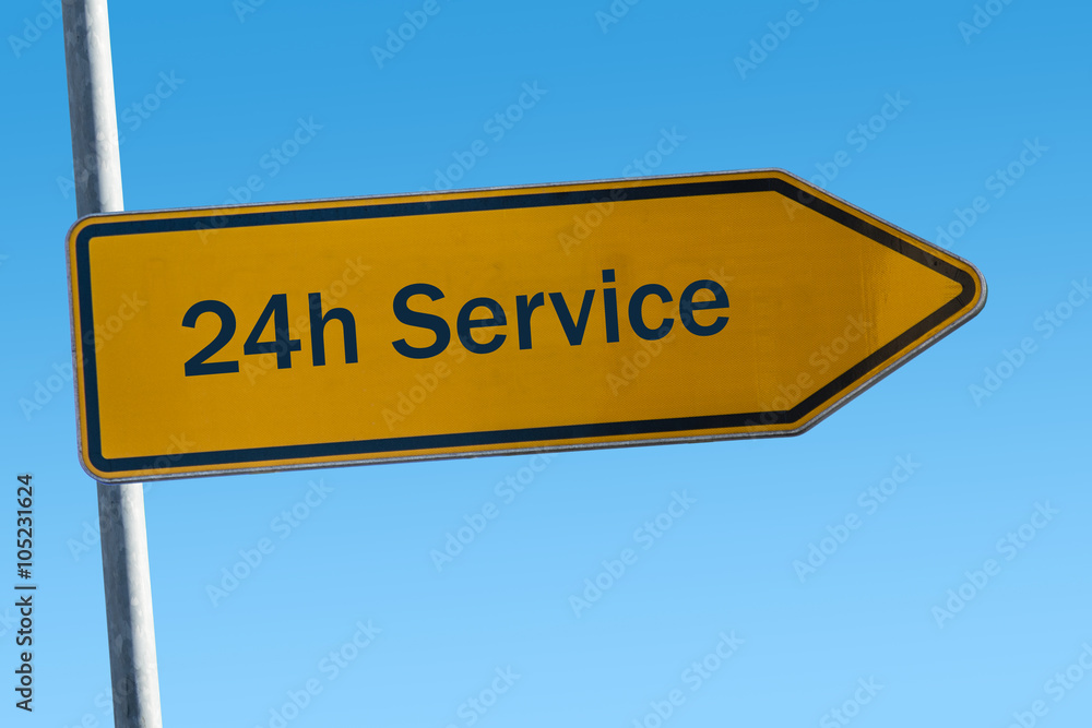 Fototapeta premium Schild 65 - 24h Service