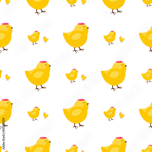 Seamless vector pattern with chiken.