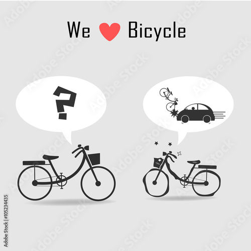 Bicycle icons with grey background