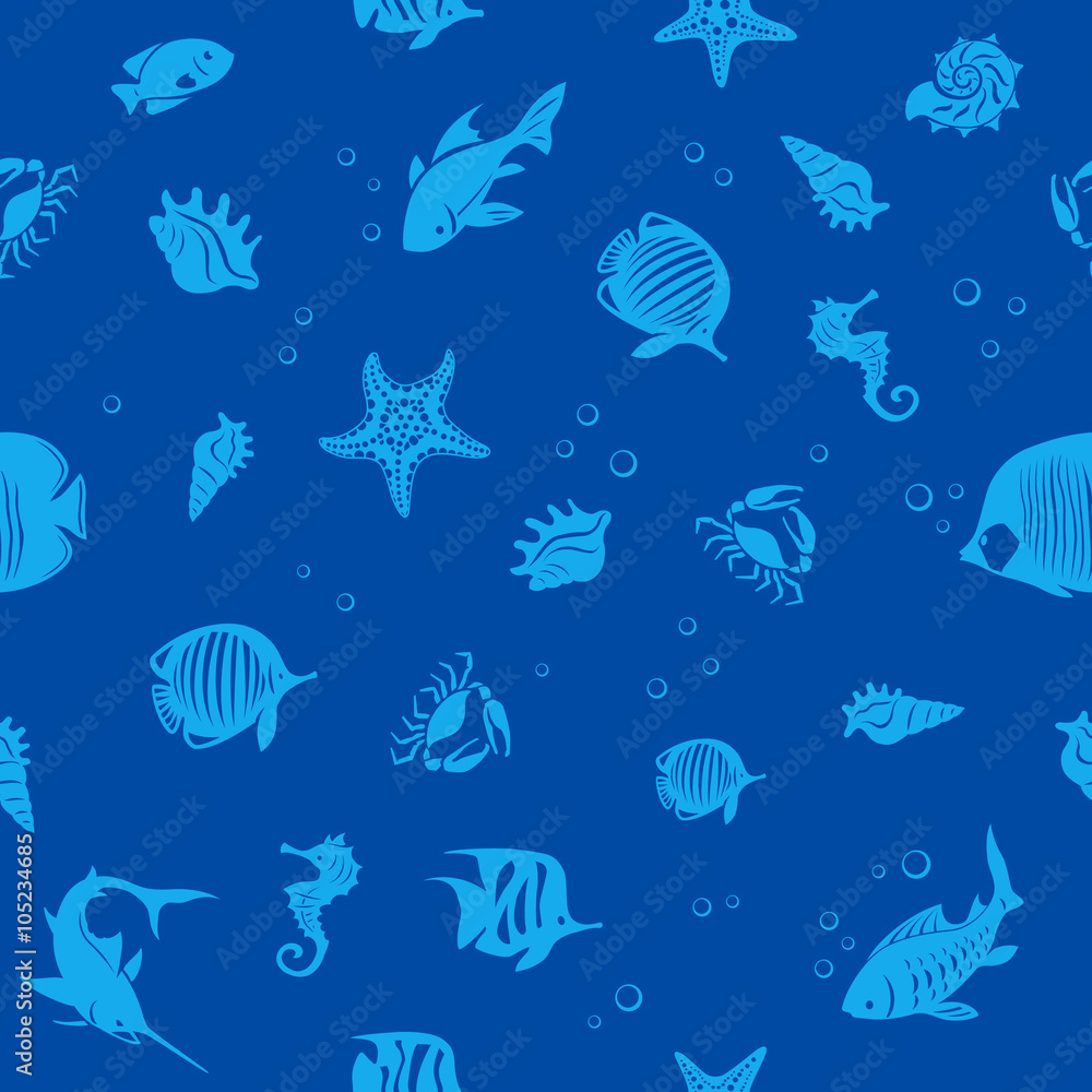 Ocean life seamles pattern Ocean life seamles pattern