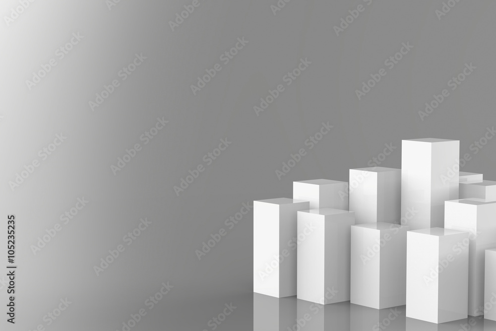 white building on grey background white building on grey background