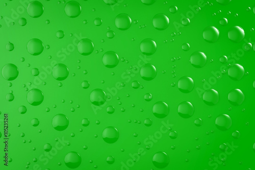 water drop on green background