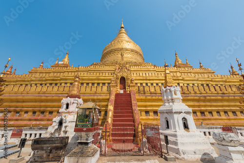 Shwezigon pagoda in Bagan  Myanmar