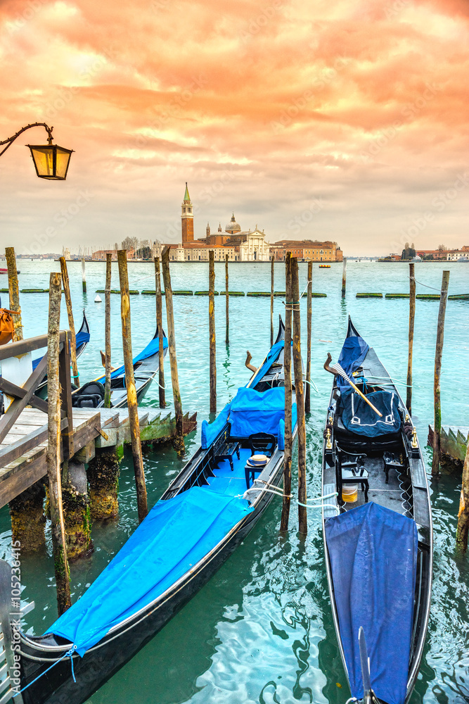 Gondolas in Venice, Italy