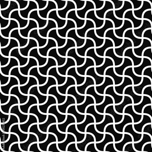 Monochromatic seamless curved shape pattern
