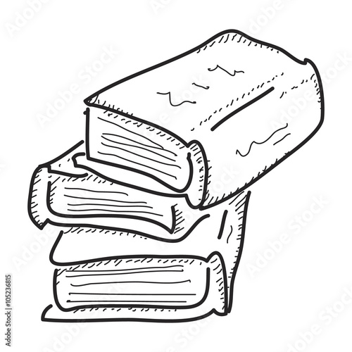 Simple doodle of a pile of books