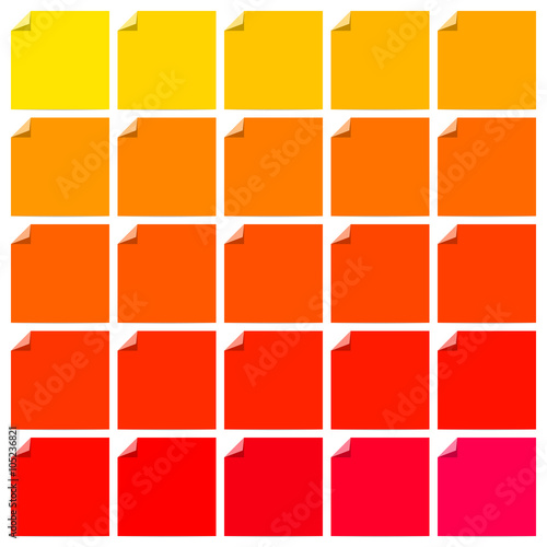 Set of colorful flat labels with curled corners