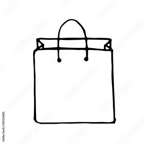 Vector doodle style shopping bag