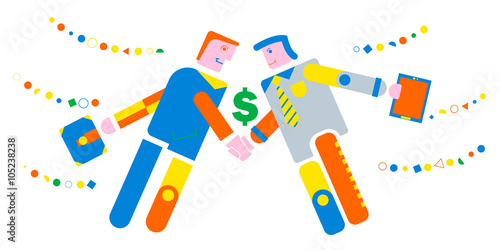 Two business men make beneficial business deal