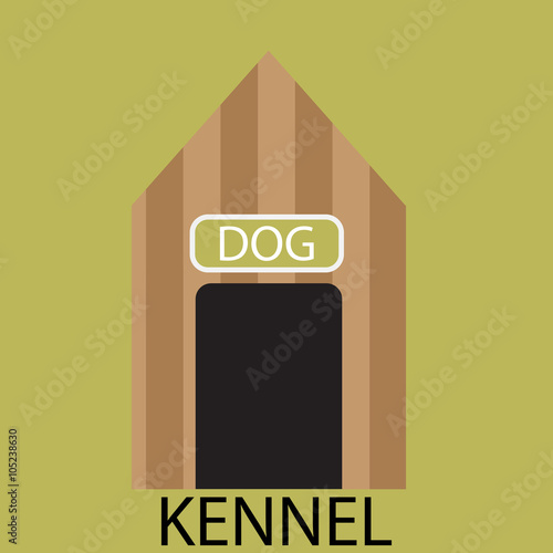 Kennel dog icon flat