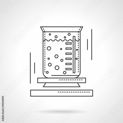 Lab beaker flat line design vector icon