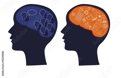 Wallpaper Mural mark symbol human head with thoughts Torontodigital.ca