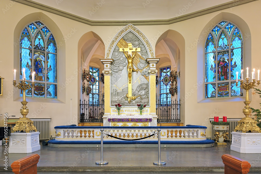 Altar of the German Christinae church in Gothenburg, Sweden Stock Photo |  Adobe Stock