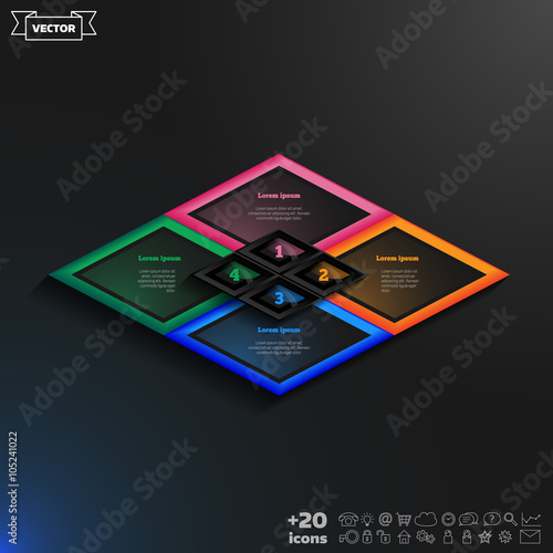 Vector infographics template with rhomb