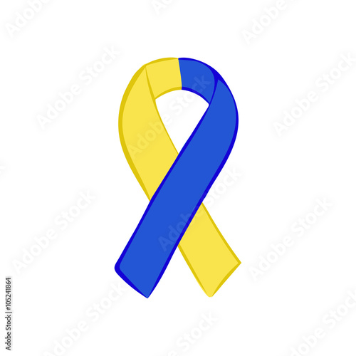 World down syndrome day yellow blue ribbon