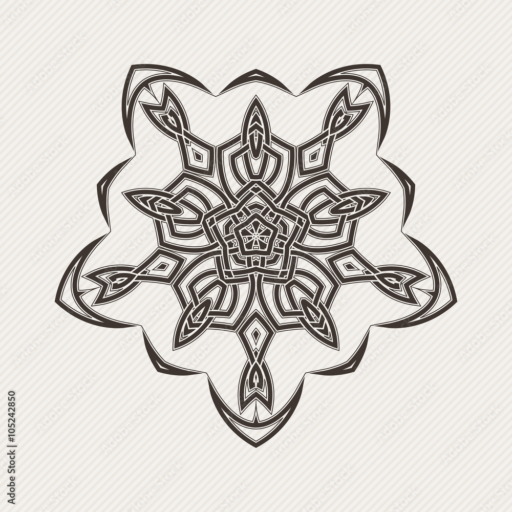 Vector mandala. Gothic lace tattoo. Celtic weave with sharp corners. Vector mandala. Gothic lace tattoo. Celtic weave with sharp corners.