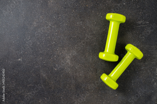 Fitness equipment on dark background