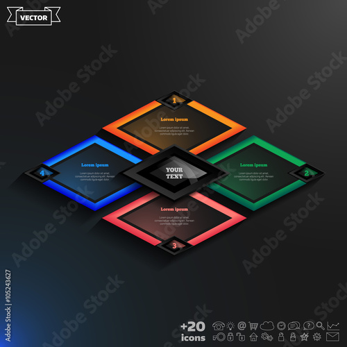Vector infographics template with rhomb