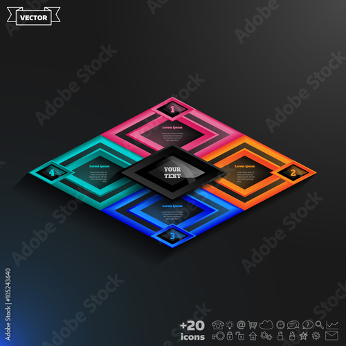Vector infographics template with rhomb