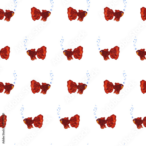 watercolor illustration of aquarium fish