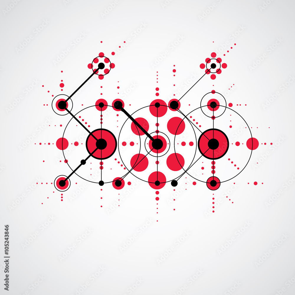 Modular Bauhaus red vector background, created from geometric shapes Modular Bauhaus red vector background, created from geometric shapes