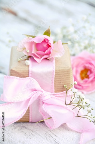 Grußkarte - Geschenk mit ro...