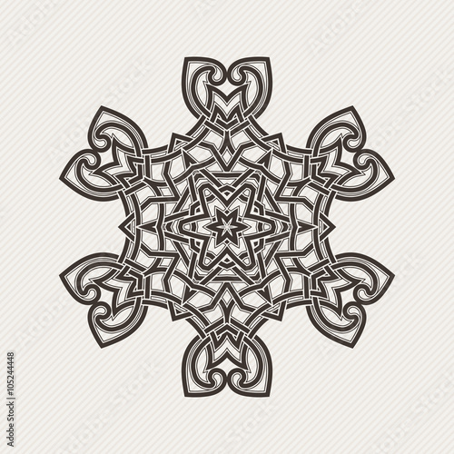 Vector mandala. Gothic lace tattoo. Celtic weave with sharp corners. © Drekhann