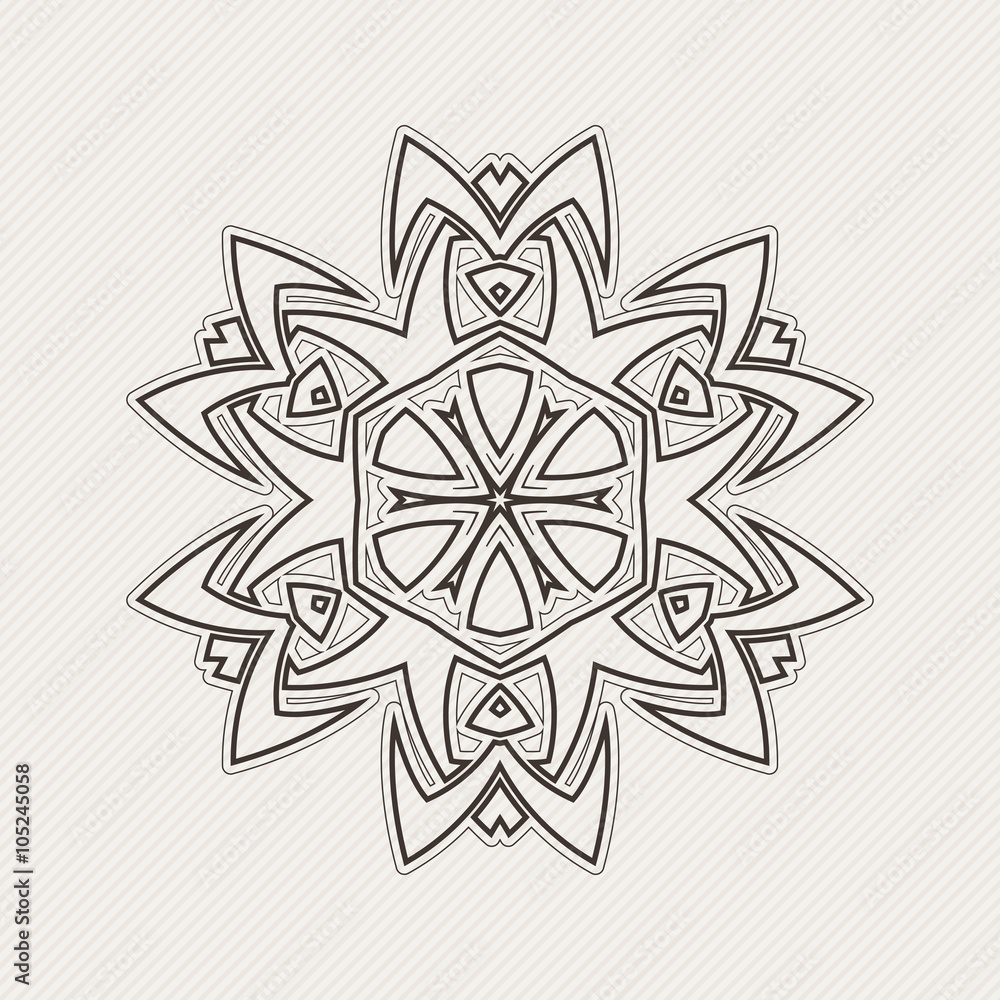 Vector mandala. Gothic lace tattoo. Celtic weave with sharp corners. Vector mandala. Gothic lace tattoo. Celtic weave with sharp corners.