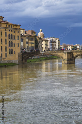 FLORENCE, ITALY - MARCH 07: Ponte Santa Trinita bridge over the