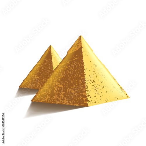 Egypt pyramids isolated on white vector