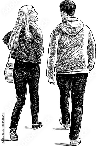 young people strolling