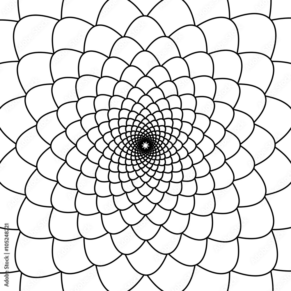 Obraz premium Abstract black and white fibonacci background