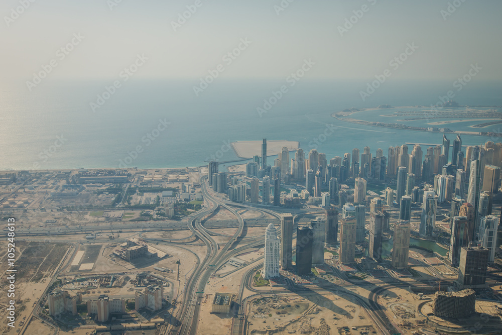 Дубаи, городской пейзаж, вид сверху