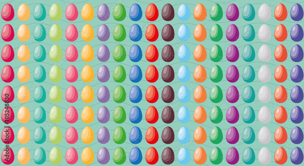 Set of color Easter eggs. Happy easter egg set.