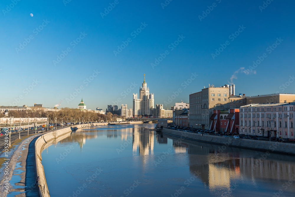 Stalin-era building on Kotelnicheskaya Embankment Moscow, Russia