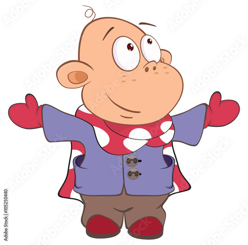 Illustration of Cute Little Boy 