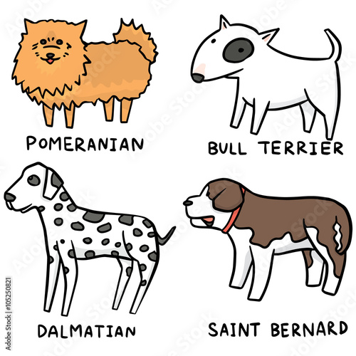 vector set of dogs