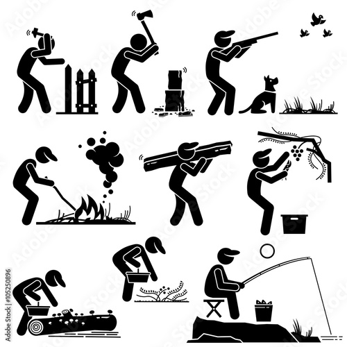 Man Living in a Rural Area Countryside Lifestyle
