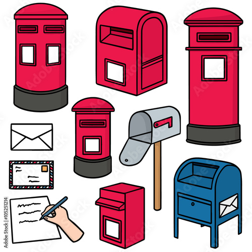vector set of postbox