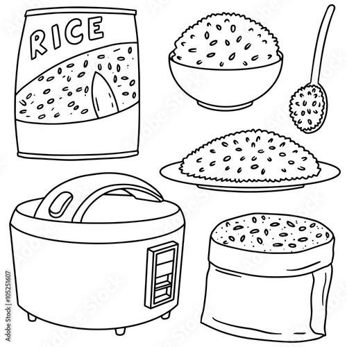 vector set of rice