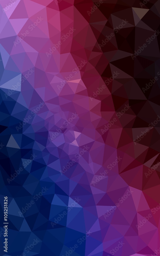 Obraz premium Multicolor dark blue, red polygonal design pattern, which consist of triangles and gradient in origami style.
