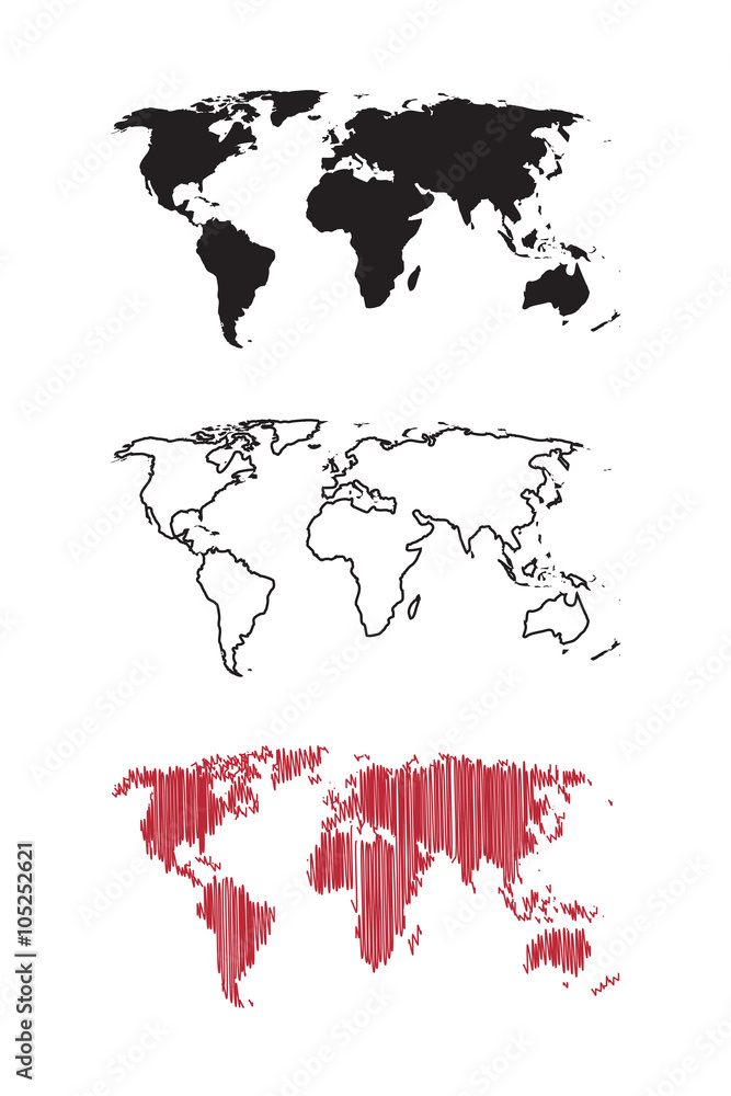 Vector world maps Vector world maps