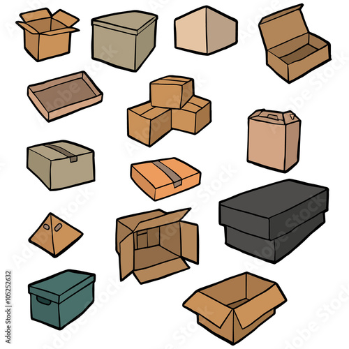 vector set of box