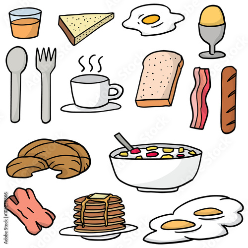 vector set of breakfast