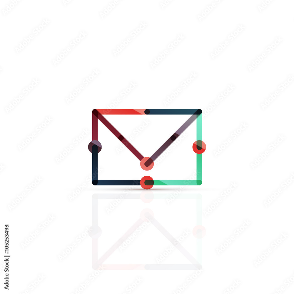 Vector email business symbol, or at sign logo. Linear minimalistic flat icon design Vector email business symbol, or at sign logo. Linear minimalistic flat icon design